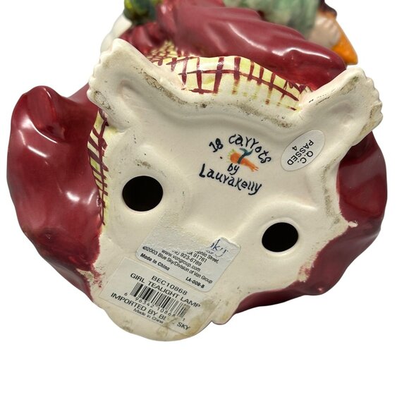 Laura Kelly 18 Carrots Candle Holder 2003 Blue Sky Tealight Lamp Peasant Girl - Picture 6 of 12